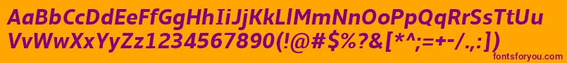 Amble Font – Purple Fonts on Orange Background