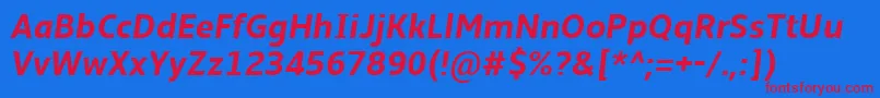 Amble Font – Red Fonts on Blue Background