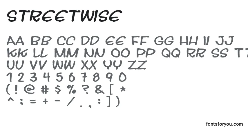 A fonte Streetwise – alfabeto, números, caracteres especiais