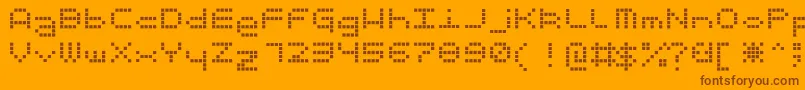 Ticker Font – Brown Fonts on Orange Background