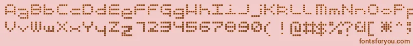 Ticker Font – Brown Fonts on Pink Background