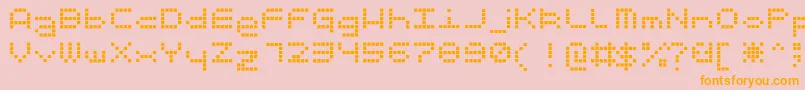 Ticker Font – Orange Fonts on Pink Background