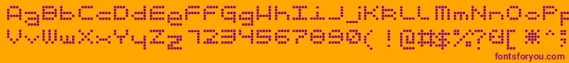 Ticker Font – Purple Fonts on Orange Background