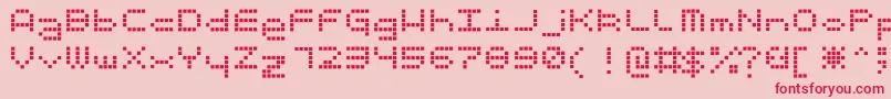 Ticker Font – Red Fonts on Pink Background