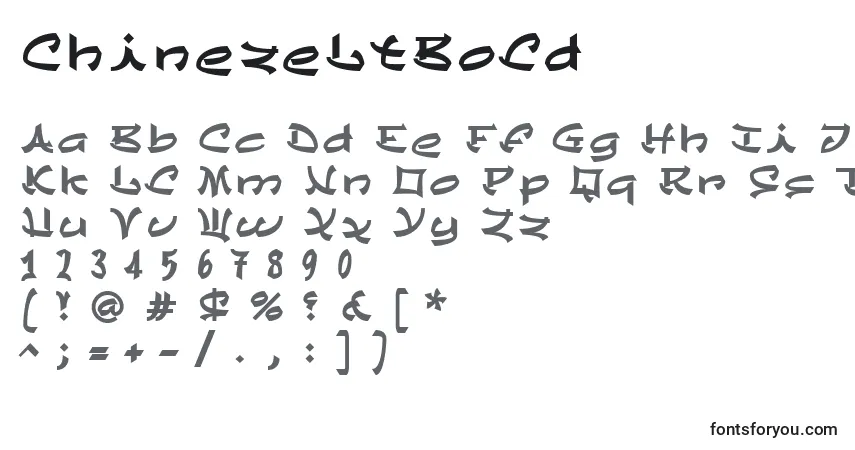 A fonte ChinezeLtBold – alfabeto, números, caracteres especiais