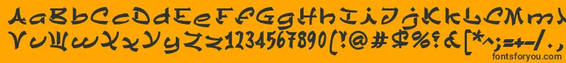 ChinezeLtBold-Schriftart – Schwarze Schriften auf orangefarbenem Hintergrund