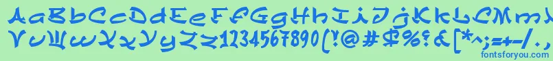 ChinezeLtBold Font – Blue Fonts on Green Background
