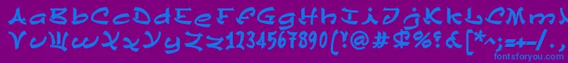 ChinezeLtBold-Schriftart – Blaue Schriften auf violettem Hintergrund