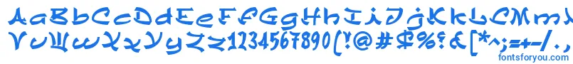 ChinezeLtBold-Schriftart – Blaue Schriften auf weißem Hintergrund