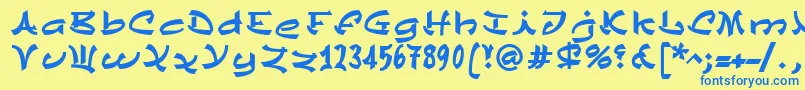 ChinezeLtBold Font – Blue Fonts on Yellow Background