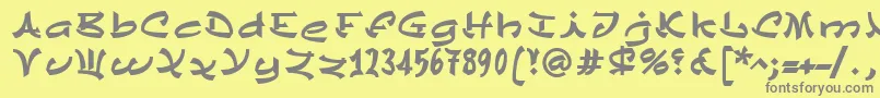 フォントChinezeLtBold – 黄色の背景に灰色の文字