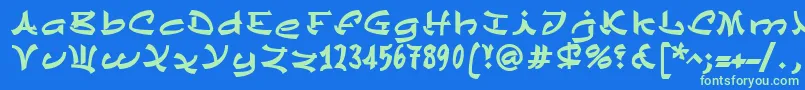 ChinezeLtBold-Schriftart – Grüne Schriften auf blauem Hintergrund