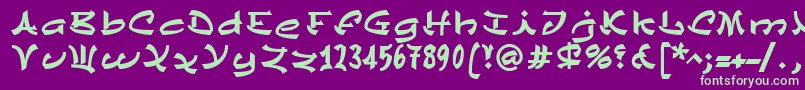 ChinezeLtBold-fontti – vihreät fontit violetilla taustalla