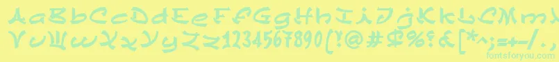 ChinezeLtBold-Schriftart – Grüne Schriften auf gelbem Hintergrund