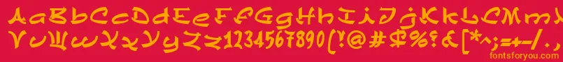ChinezeLtBold-Schriftart – Orangefarbene Schriften auf rotem Hintergrund