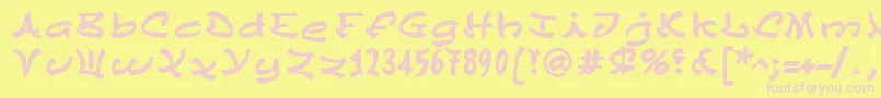 ChinezeLtBold Font – Pink Fonts on Yellow Background