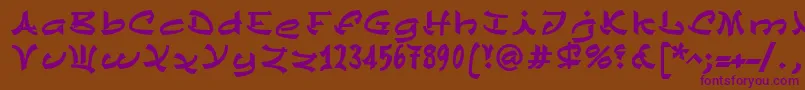 ChinezeLtBold Font – Purple Fonts on Brown Background