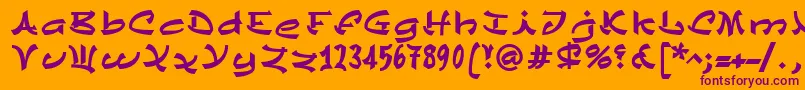ChinezeLtBold Font – Purple Fonts on Orange Background