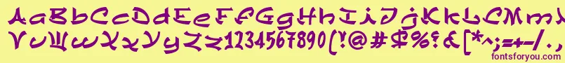 ChinezeLtBold-Schriftart – Violette Schriften auf gelbem Hintergrund