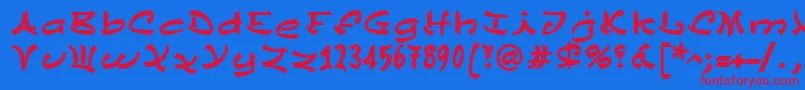 ChinezeLtBold-Schriftart – Rote Schriften auf blauem Hintergrund