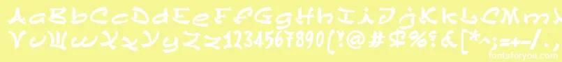 ChinezeLtBold-fontti – valkoiset fontit keltaisella taustalla