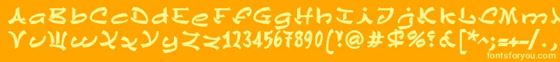 ChinezeLtBold-Schriftart – Gelbe Schriften auf orangefarbenem Hintergrund