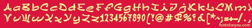 ChinezeLtBold-fontti – keltaiset fontit punaisella taustalla