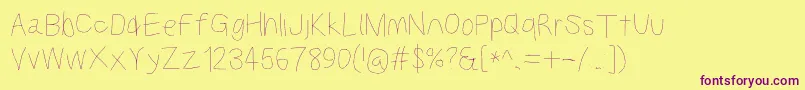 Kabinaselt Font – Purple Fonts on Yellow Background