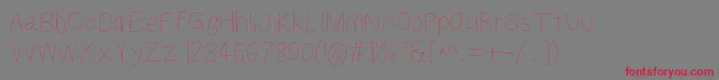 Kabinaselt Font – Red Fonts on Gray Background