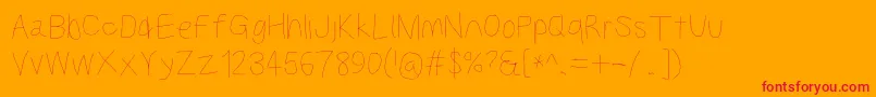 Kabinaselt Font – Red Fonts on Orange Background