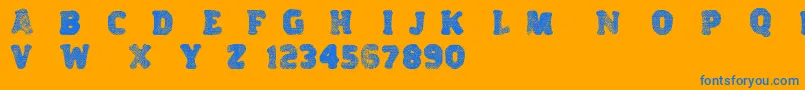 Variations Font – Blue Fonts on Orange Background