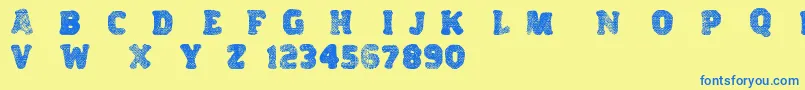 Variations Font – Blue Fonts on Yellow Background
