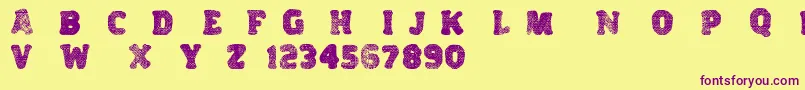 Шрифт Variations – фиолетовые шрифты на жёлтом фоне
