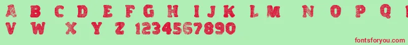 Variations Font – Red Fonts on Green Background