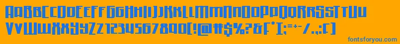 Quantummalicehalfdrop-Schriftart – Blaue Schriften auf orangefarbenem Hintergrund