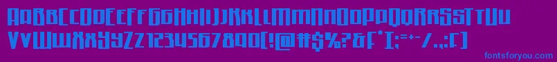 Quantummalicehalfdrop-Schriftart – Blaue Schriften auf violettem Hintergrund