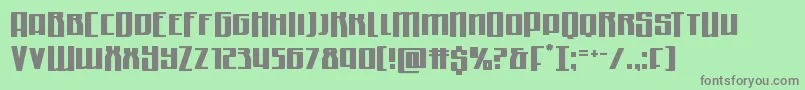 フォントQuantummalicehalfdrop – 緑の背景に灰色の文字