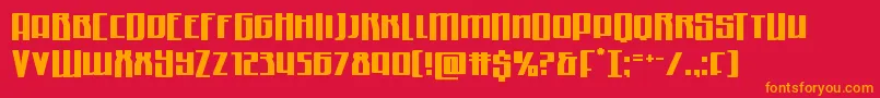 フォントQuantummalicehalfdrop – 赤い背景にオレンジの文字