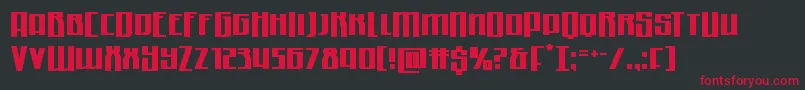 フォントQuantummalicehalfdrop – 黒い背景に赤い文字