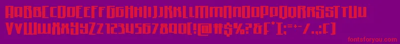 Quantummalicehalfdrop-Schriftart – Rote Schriften auf violettem Hintergrund