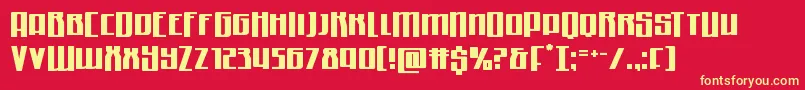 フォントQuantummalicehalfdrop – 黄色の文字、赤い背景