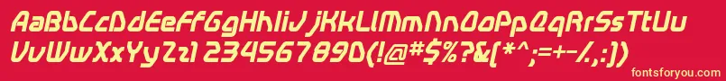 Swervebi Font – Yellow Fonts on Red Background