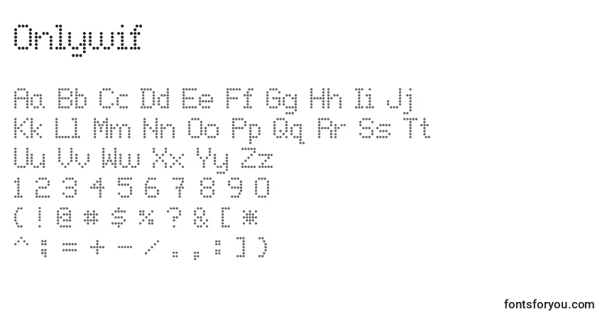 Schriftart Onlywif – Alphabet, Zahlen, spezielle Symbole