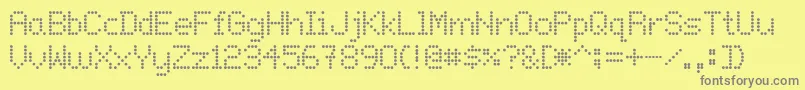 Fonte Onlywif – fontes cinzas em um fundo amarelo