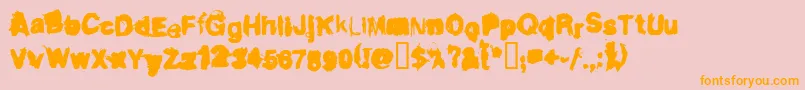 Dirtl Font – Orange Fonts on Pink Background