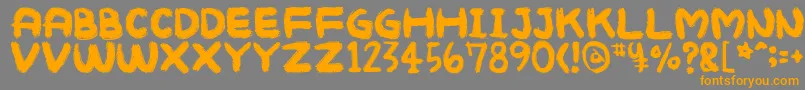 Mukokuseki Font – Orange Fonts on Gray Background