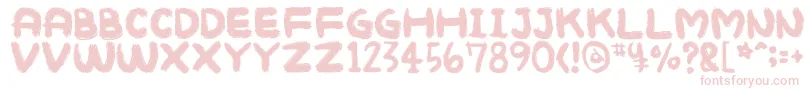 Mukokuseki Font – Pink Fonts on White Background