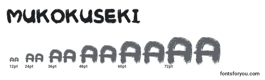 Размеры шрифта Mukokuseki