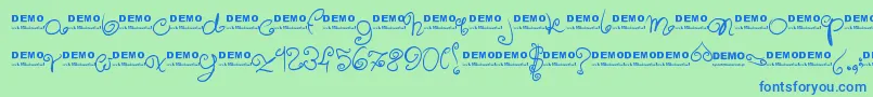Sweeetdemo Font – Blue Fonts on Green Background
