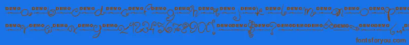 Sweeetdemo Font – Brown Fonts on Blue Background